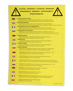 Aufkleber D/GB/F/RU: Warnhinweise Schaltschrank
